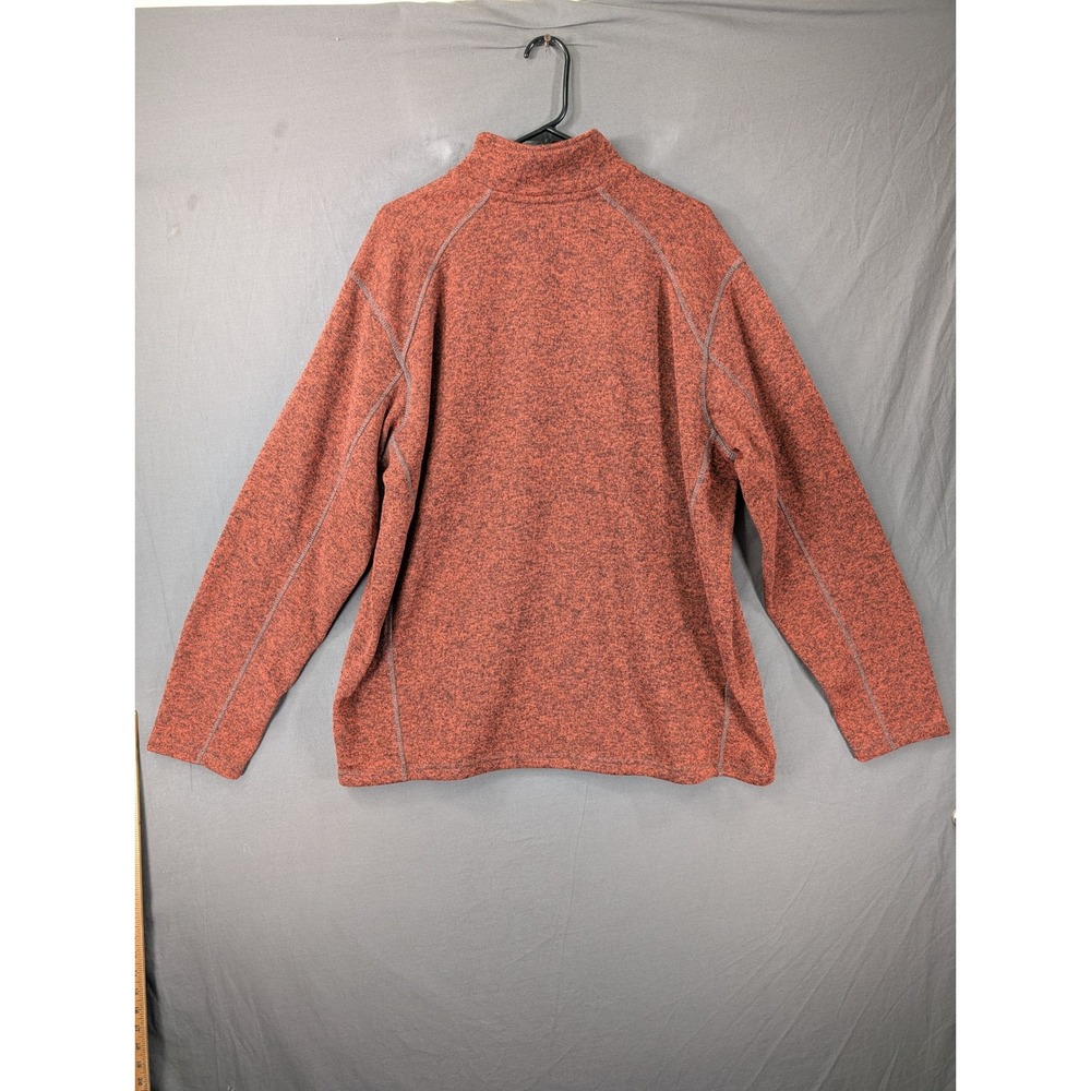 Eddie Bauer Mens XL Quarter Zip Pullover Sweater Fleece Lined Red Marled Heather - Picture 2 of 7